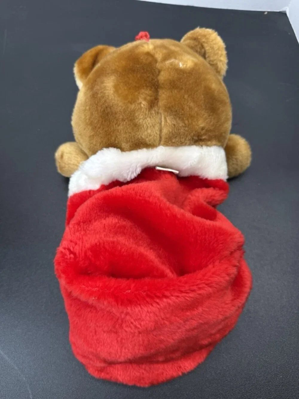 Vintage Smithy Plush Teddy Bear Christmas Stocking  Reversible 14”